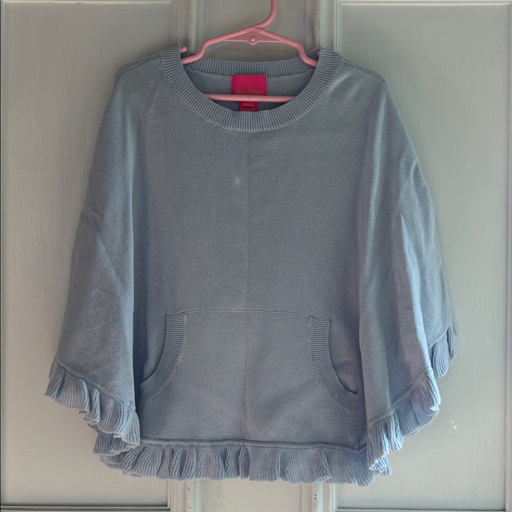 Lilly Pulitzer Light Blue Ruffle Cape